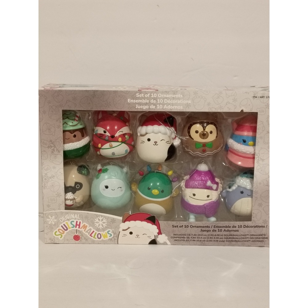 Original Squishmallows Christmas Ornament Set of 10 Jazwares Kurt Adler Holiday